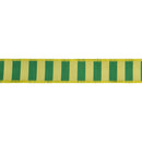 1 1/2" Wired Dupioni Ribbon | Green/Lime Horizontal Stripe w/ Green Backing | 10 Yard Roll