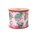 4" Wired Dupioni Ribbon | Pink Baubles and Bows w/ Pink Backing | 10 Yard Roll