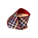 4" Wired Dupioni Ribbon | Jewel Tone Bias Plaid w/ Red Backing | 10 Yard Roll