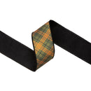 2 1/2" Wired Dupioni Ribbon | Fall Colored Bias Plaid w/ Black Backing | 10 Yard Roll