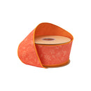 2 1/2" Wired Dupioni Ribbon | Orange on Gourd Linework w/ Orange Backing | 10 Yard Roll