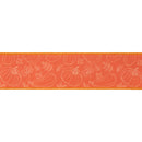 2 1/2" Wired Dupioni Ribbon | Orange on Gourd Linework w/ Orange Backing | 10 Yard Roll