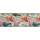 4" Wired Dupioni Ribbon | Gourds on Green w/ Green Backing | 10 Yard Roll