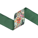 4" Wired Dupioni Ribbon | Gourds on Green w/ Green Backing | 10 Yard Roll