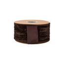 2 1/2" Wired Velvet Ribbon | Brown w/ Brown Backing | 10 Yard Roll