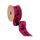 2 1/2" Wired Ribbon | Witches on Hot Pink w/ Black Backing | 10 Yard Roll