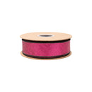 1 1/2" Wired Velvet Ribbon | Black w/ Hot Pink Glitter Backing | 10 Yard Roll