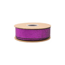 1 1/2" Wired Velvet Ribbon | Black w/ Purple Glitter Backing | 10 Yard Roll