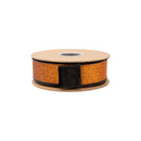 1 1/2" Wired Velvet Ribbon | Black w/ Orange Glitter Backing | 10 Yard Roll