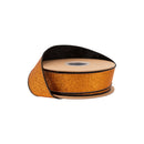 1 1/2" Wired Velvet Ribbon | Black w/ Orange Glitter Backing | 10 Yard Roll