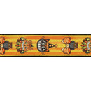 2 1/2" Wired Dupioni Ribbon | Vintage Halloween Faces on Stripes w/ Black Backing | 10 Yard Roll