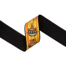 2 1/2" Wired Dupioni Ribbon | Vintage Halloween Faces on Stripes w/ Black Backing | 10 Yard Roll