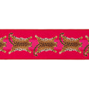 4" Wired Dupioni Ribbon | Animal Hides on Hot Pink w/ Pink Backing | 10 Yard Roll