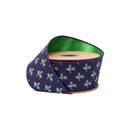 2 1/2" Wired Dupioni Ribbon | Fleur de lis w/ Satin Green Backing | 10 Yard Roll