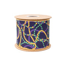 4" Wired Dupioni Ribbon | Mardi Grais Beads w/ Gold Backing | 10 Yard Roll