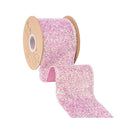 3.6" Wired Ribbon | Iridescent Texture on Fushcia Backing | 10 Yard Roll