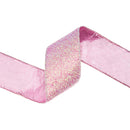 3.6" Wired Ribbon | Iridescent Texture on Fushcia Backing | 10 Yard Roll