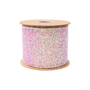 3.6" Wired Ribbon | Iridescent Texture on Fushcia Backing | 10 Yard Roll