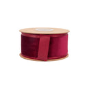 2 1/2" Wired Velvet Ribbon | Burgundy Velvet Center | 10 Yard Roll