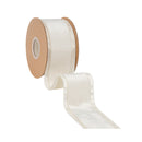 2 1/2" Wired Velvet Ribbon | Ivory Velvet Center | 10 Yard Roll