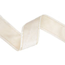 2 1/2" Wired Velvet Ribbon | Ivory Velvet Center | 10 Yard Roll