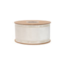2 1/2" Wired Velvet Ribbon | Ivory Velvet Center | 10 Yard Roll