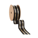 1 1/2" Wired Ribbon | Black and Gold Stripe | 10 Yard Roll