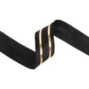 1 1/2" Wired Ribbon | Black and Gold Stripe | 10 Yard Roll