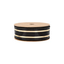 1 1/2" Wired Ribbon | Black and Gold Stripe | 10 Yard Roll