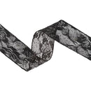 2 1/2" Wired Ribbon | Black Glitter Lace | 10 Yard Roll