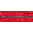 4" Wired Velvet Ribbon | Red w/ Black/Gold Metallic Trim w/ Gold Backing| 10 Yard Roll