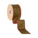 2 1/2" Wired Ribbon | Red/Green/Gold Woven Tinsel w/ Fused Backing | 10 Yard Roll