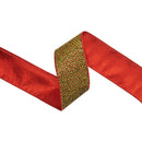 2 1/2" Wired Ribbon | Red/Green/Gold Woven Tinsel w/ Fused Backing | 10 Yard Roll