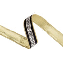 1” Reversible Classic Velvet Wired Ribbon | Black w/ Diamond Accent w/ Gold Shimmer Backing | 10 Yard Roll
