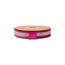 1” Reversible Classic Velvet Wired Ribbon | Red w/ Diamond Accent w/ Gold Shimmer Backing | 10 Yard Roll