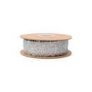 1.3” Wired Ribbon | Silver Tinsel | 10 Yard Roll