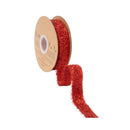 1.3” Wired Ribbon | Red Tinsel | 10 Yard Roll