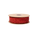 1.3” Wired Ribbon | Red Tinsel | 10 Yard Roll