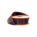 1 1/2" Wired Ribbon | Traditional Red/Blue Plaid | 10 Yard Roll