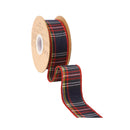 1 1/2" Wired Ribbon | Traditional Red/Blue Plaid | 10 Yard Roll