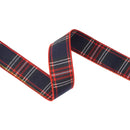 1 1/2" Wired Ribbon | Traditional Red/Blue Plaid | 10 Yard Roll