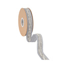 1” Wired Ribbon | Silver Beaded w/ Silver Backing | 10 Yard Roll