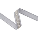 1” Wired Ribbon | Silver Beaded w/ Silver Backing | 10 Yard Roll