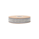 1” Wired Ribbon | Silver Beaded w/ Silver Backing | 10 Yard Roll