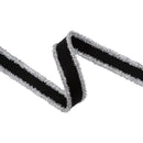 1" Felt Wired Ribbon | Black w/ Tinsel Edge | 10 Yard Roll