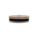 1" Felt Wired Ribbon | Black w/ Tinsel Edge | 10 Yard Roll