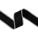 2 1/2" Felt Wired Ribbon | Black w/ Tinsel Edge | 10 Yard Roll
