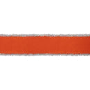 2 1/2" Felt Wired Ribbon | Orange w/ Tinsel Edge | 10 Yard Roll