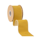 2 1/2" Wired Dupioni Ribbon | Dark Yellow Gold w/ Metallic Backing | 10 Yard Roll