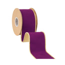2 1/2" Wired Dupioni Ribbon | Purple w/ Metallic Backing | 10 Yard Roll